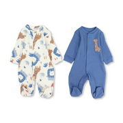 Baby Boys Cotton Baby Footie – Animals Print (2Pcs)