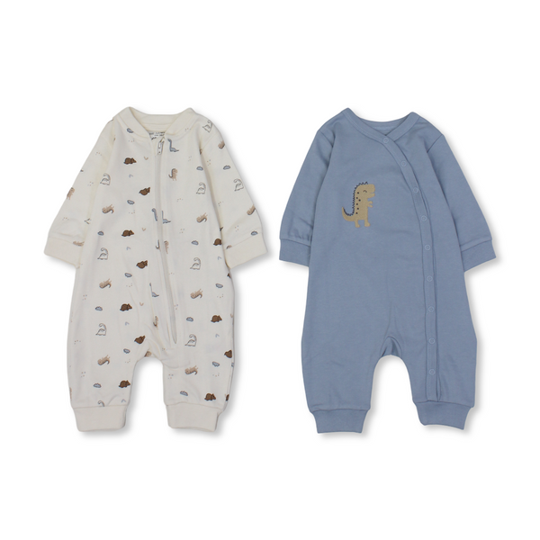 Baby Boys Cotton Baby Footie – Animals Print (2Pcs)