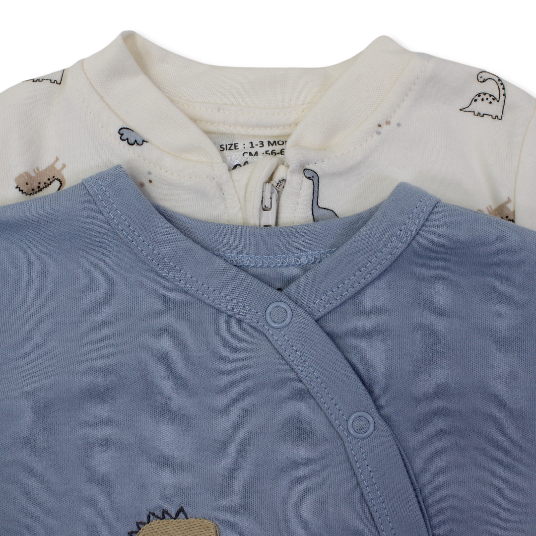 Baby Boys Cotton Baby Footie – Animals Print (2Pcs)