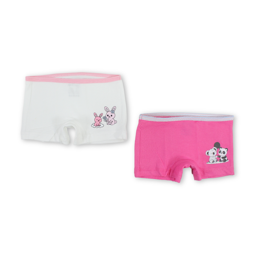 Girls Cotton Under Short Pink & White – Pack Of 2 - Clothing - Al Sayad
