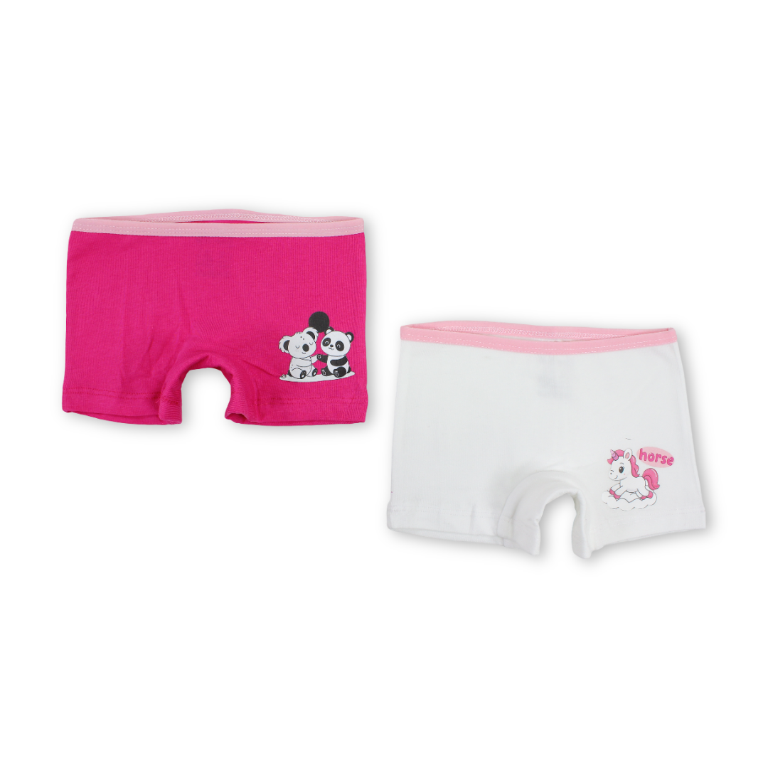 Girls Cotton Under Short Fuchsia & White – Pack Of 2 - Clothing - Al Sayad