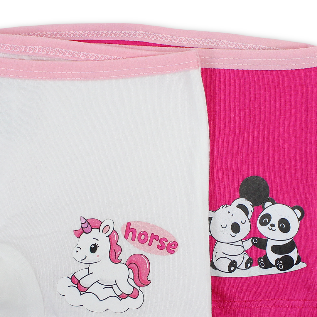 Girls Cotton Under Short Fuchsia & White – Pack Of 2
