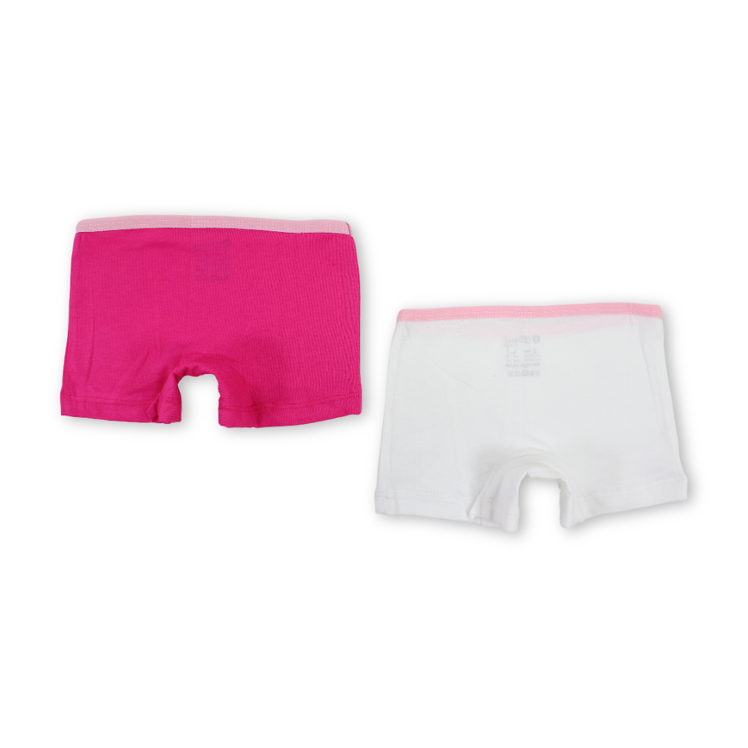 Girls Cotton Under Short Fuchsia & White – Pack Of 2