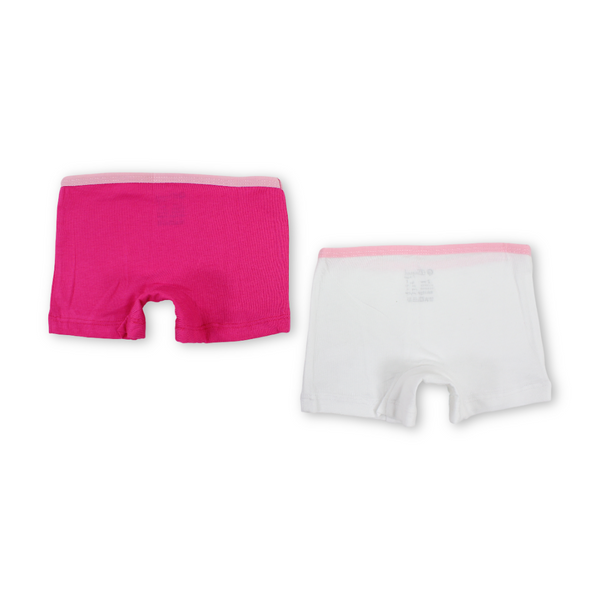 Girls Cotton Under Short Fuchsia & White – Pack Of 2