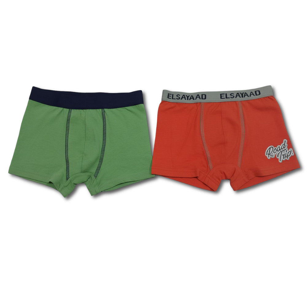 Pack of 2 – Boys Cotton Boxer Shorts Plain Colors