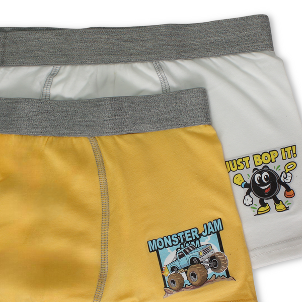Boys Cotton Boxer – Yellow & White (Pack Of 2)