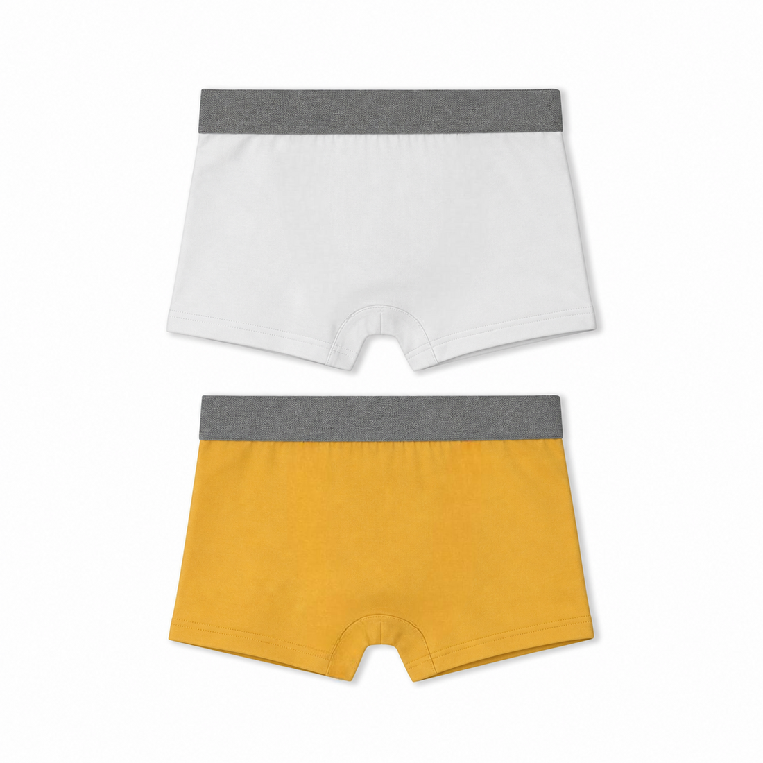 Boys Cotton Boxer – Yellow & White (Pack Of 2)