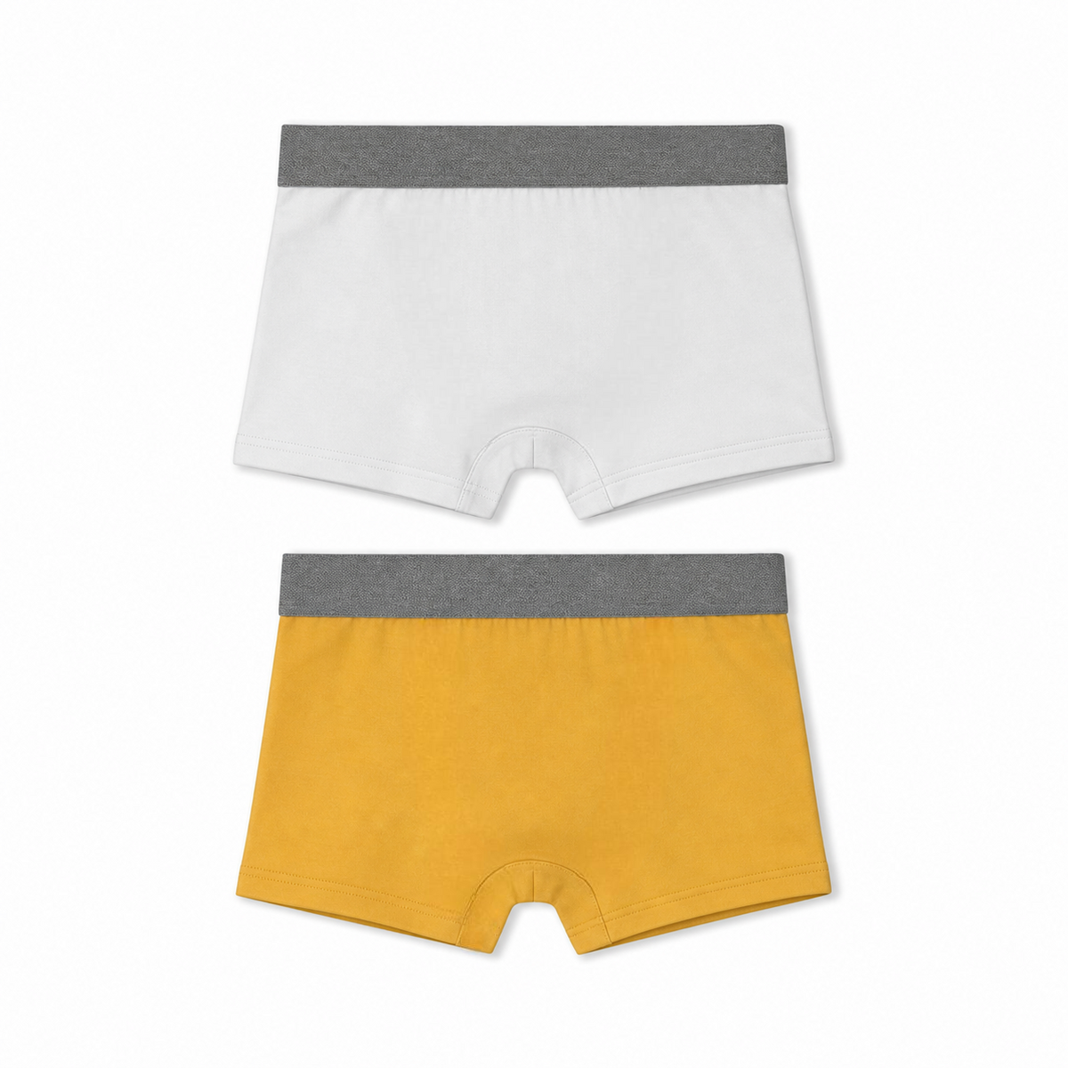 Boys Cotton Boxer – Yellow & White (Pack Of 2)