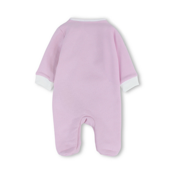 Baby Girls Cotton Baby Footie – Dusty Pink with "Love is Love" Print