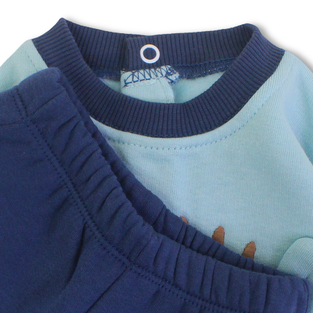 Baby Boys Cotton Pajama – Lion Embroidery