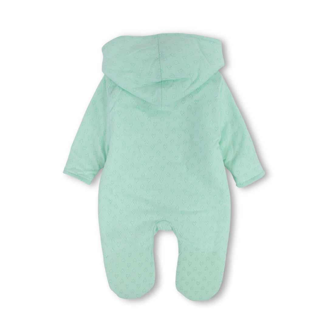 Baby Girls Fleece Hooded Baby Footie – Green