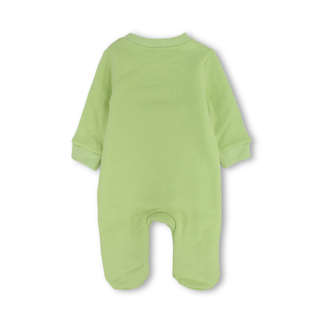 Baby Girls Cotton Baby Footie – Pistachio with Turtle Embroidery