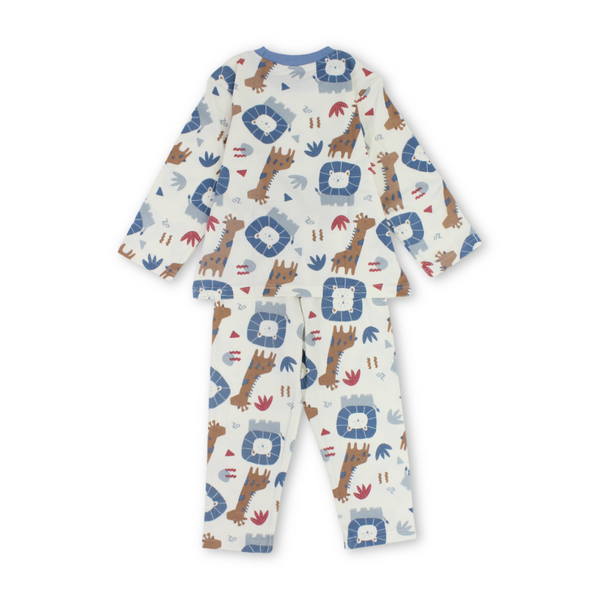 Baby Boys Cotton Pajama – Animals Print