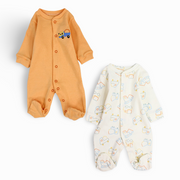Baby Boys Cotton Baby Footie  – Cars Print