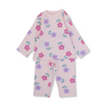 Baby Girls Cotton Pajama Set – Pink with Floral Print