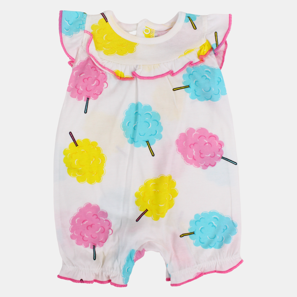 Cotton Sleeveless Ruffled Romper
