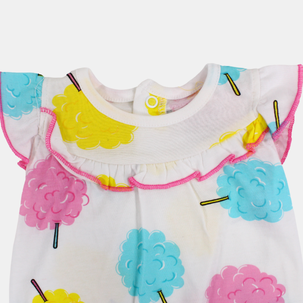 Cotton Sleeveless Ruffled Romper