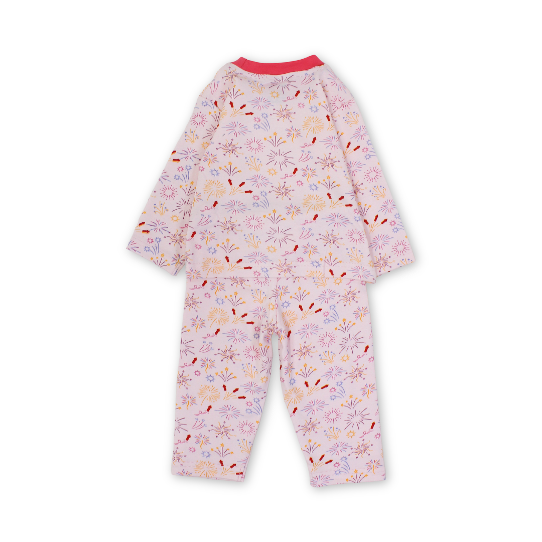 Baby Girls Cotton Pajama – Fireworks Print