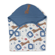Cotton Baby Blanket – Indigo with Animals Print - Baby Essentials - Al Sayad