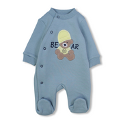 Baby Boys Cotton Baby Footie – Mint with Bear Design