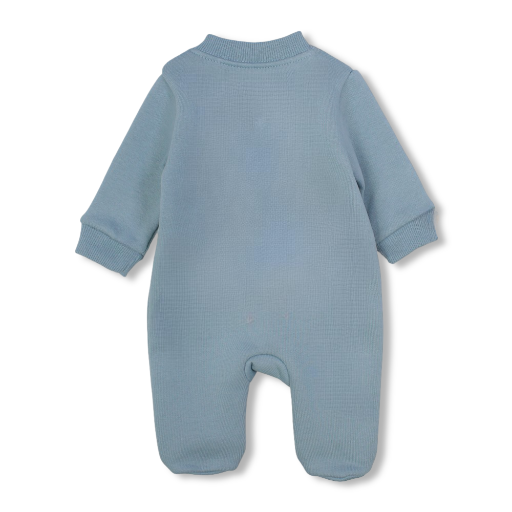 Baby Boys Cotton Baby Footie – Mint with Bear Design