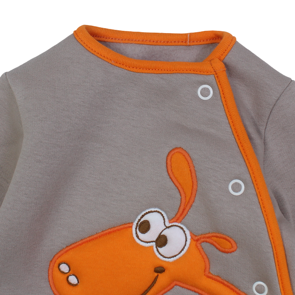 Unisex Baby Cotton Baby Footie – Coffee with Giraffe Design