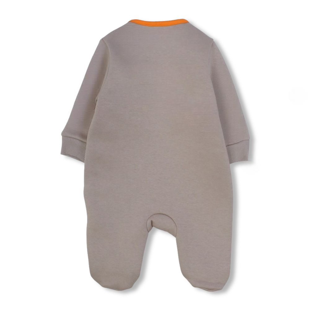 Unisex Baby Cotton Baby Footie – Coffee with Giraffe Design