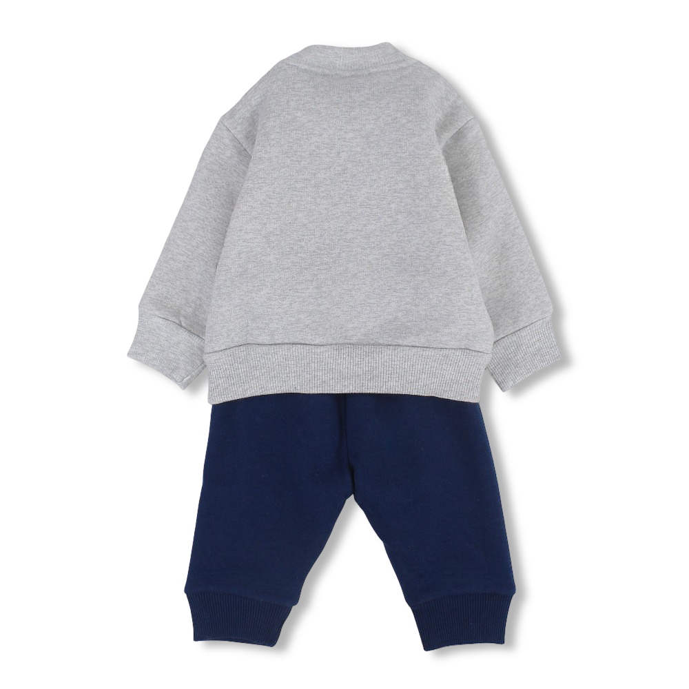 Baby Boys Cotton Pajama Set – Grey with Giraffe & Airplane Design