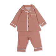 Baby Boys Cotton Pajama – Striped Orange
