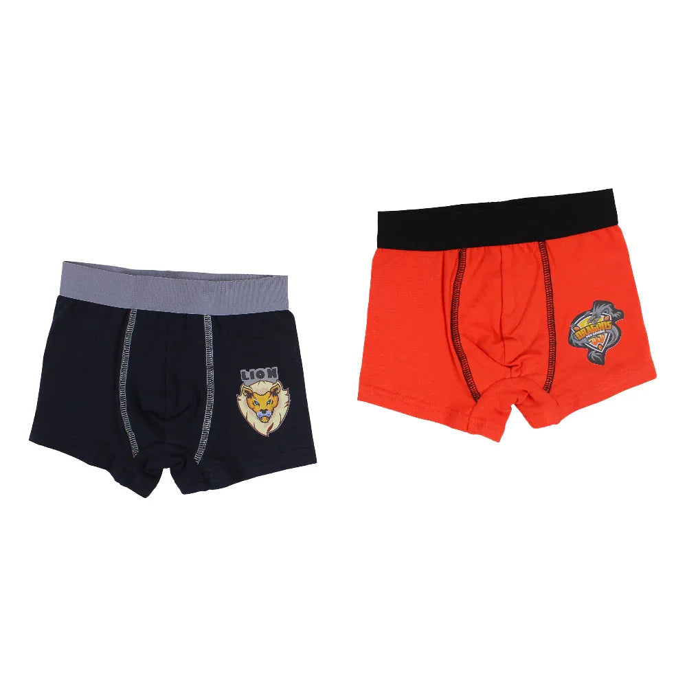 Pack of 2 – Boys Cotton Boxer Shorts Plain Colors