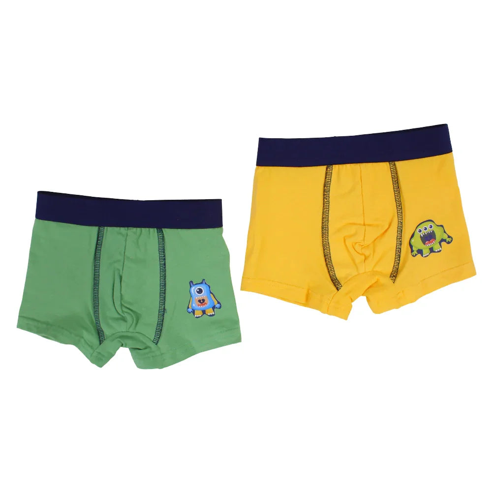 Pack of 2 – Boys Cotton Boxer Shorts Plain Colors