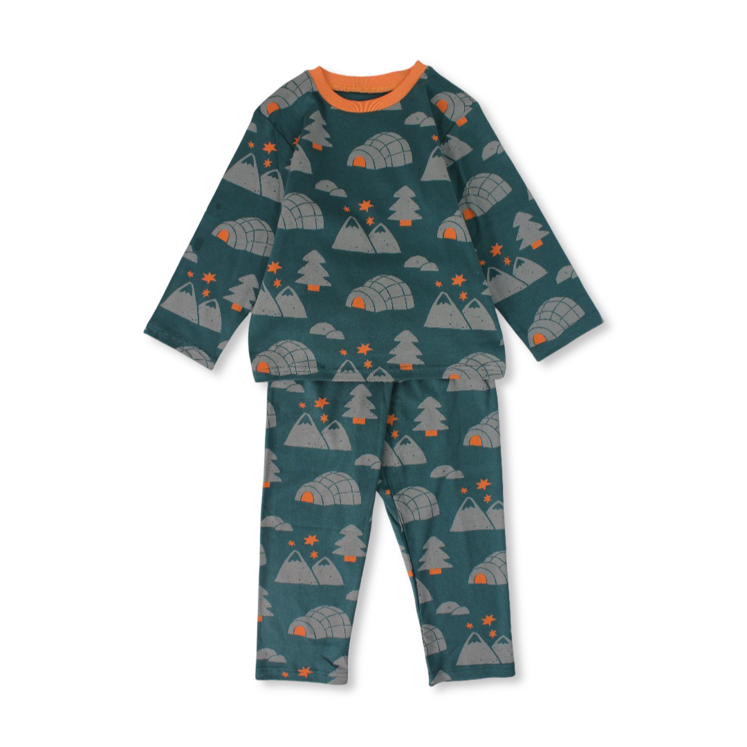Boys Cotton Pajama – Janzary with Mountains and Huts Print