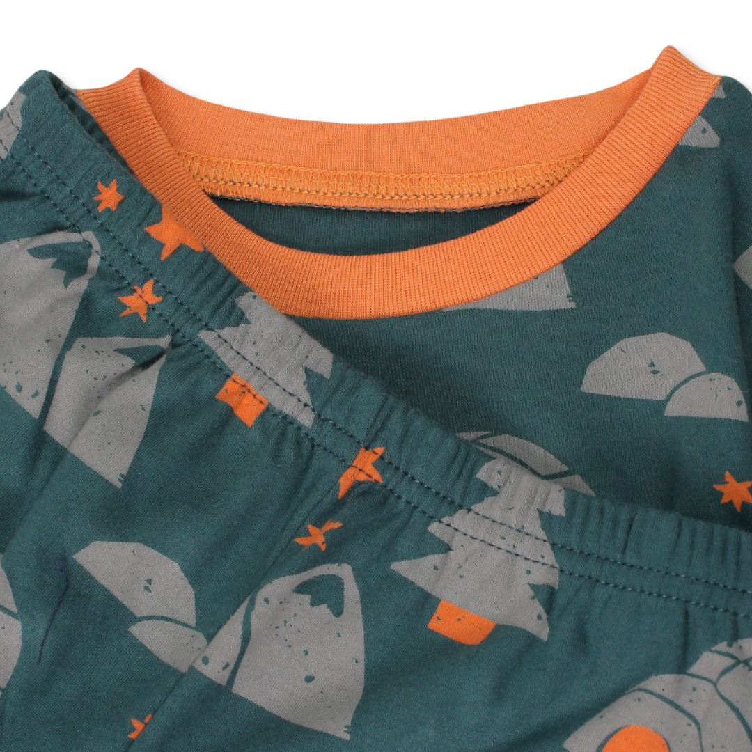 Boys Cotton Pajama – Janzary with Mountains and Huts Print