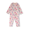 Girls Cotton Pajama – Pink with Flowers Print
