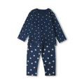 Girls Cotton Pajama – Navy with Flowers Print