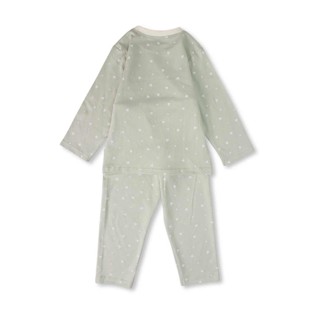 Girls Cotton Pajama – Pestage with Hearts Print