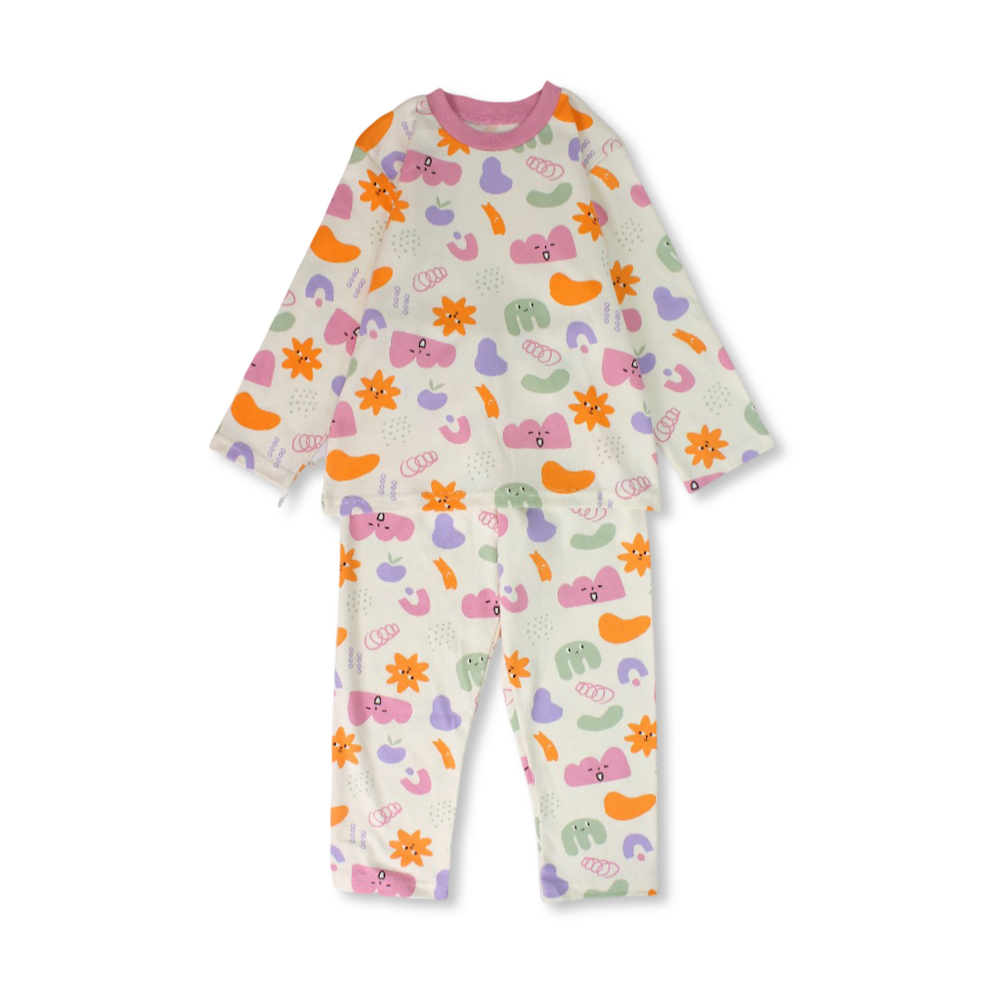 Girls Cotton Pajama – Pink with Cute Print
