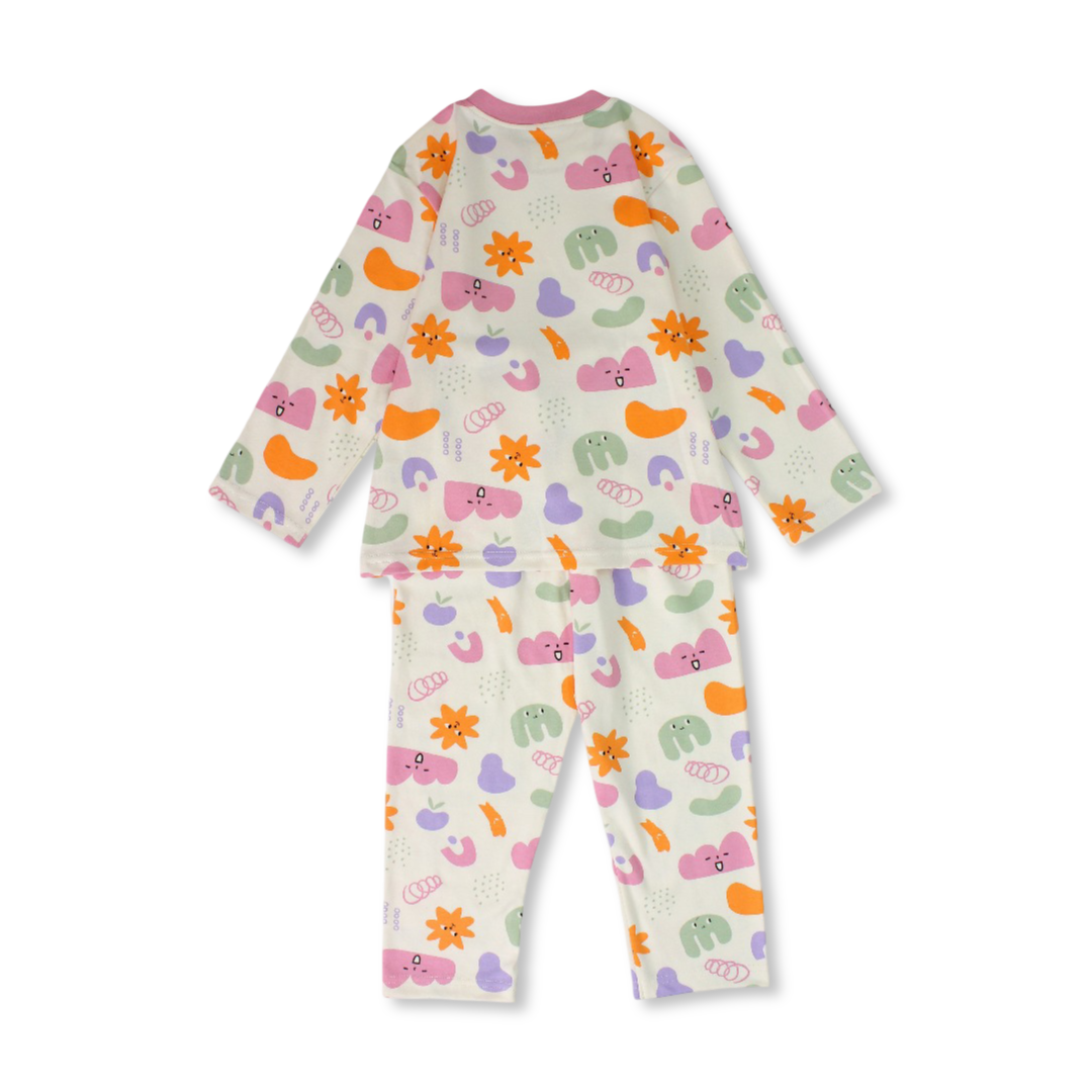 Girls Cotton Pajama – Pink with Cute Print