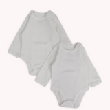 White Long-Sleeved Underwear Bodysuit (Pack Of 2)