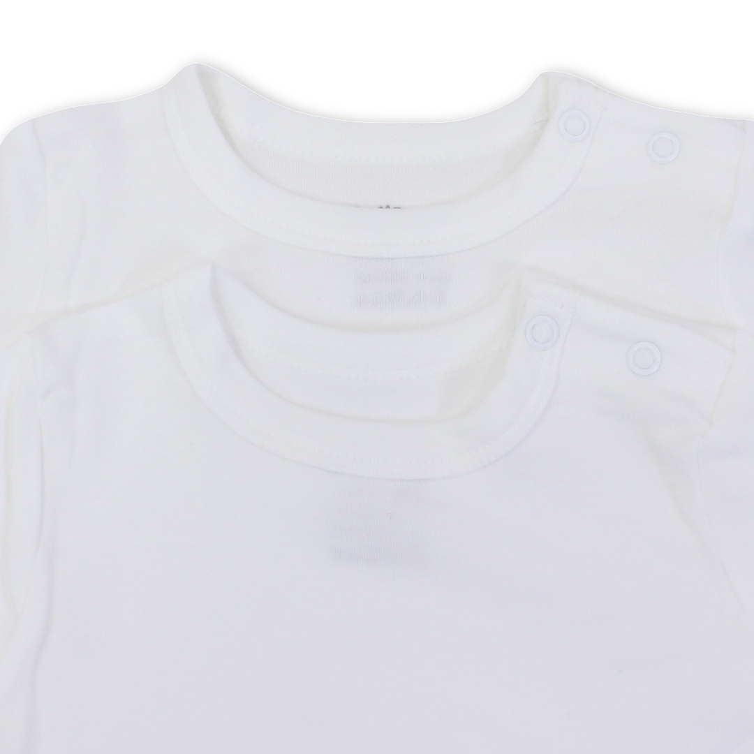 Unisex Baby Cotton Long-Sleeved Underwear Bodysuit – White Pack Of 2