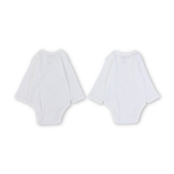 Unisex Baby Cotton Long-Sleeved Underwear Bodysuit – White Pack Of 2