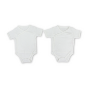 Unisex Baby Short-Sleeved Wrap-Over Bodysuit White – Pack Of 2