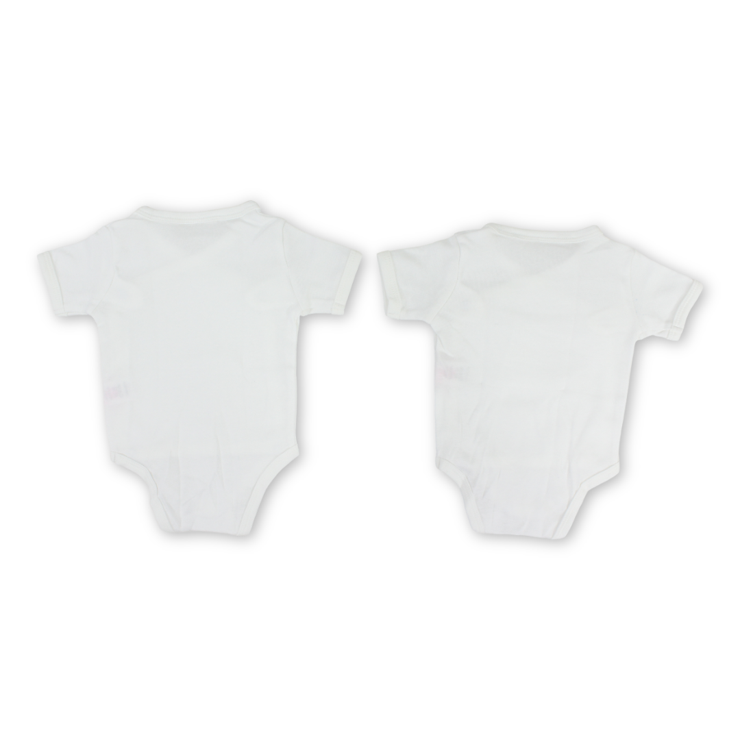 Unisex Baby Short-Sleeved Wrap-Over Bodysuit White – Pack Of 2