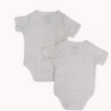 White Short-Sleeved Wrap-Over Bodysuit (Pack Of 2)