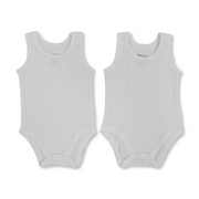 Unisex Baby Cotton Bodysuit White – Pack Of 2