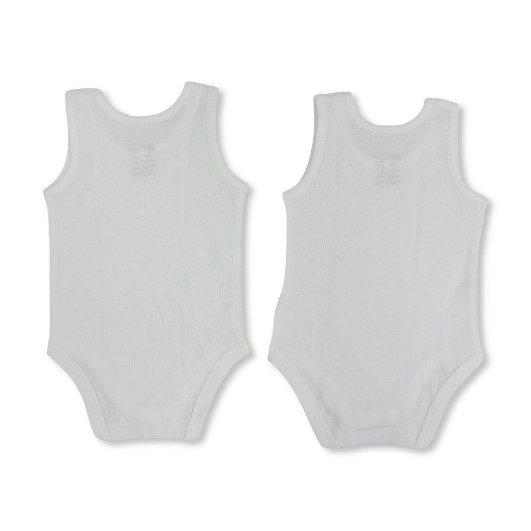 Unisex Baby Cotton Bodysuit White – Pack Of 2