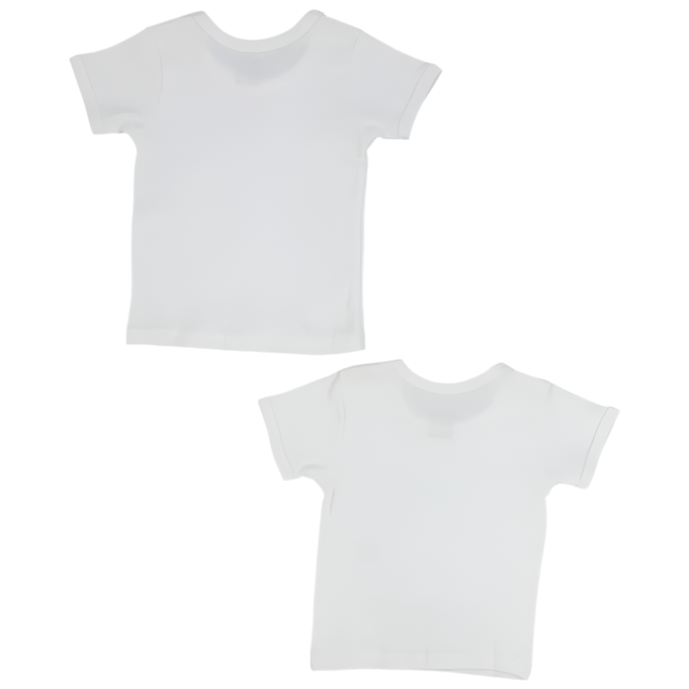 Unisex Plain White Short-Sleeved Undershirt (Pack Of 2)