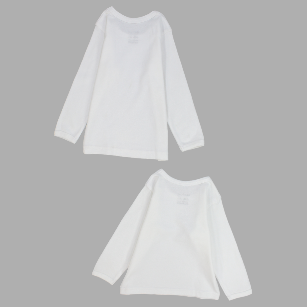 Unisex Plain White Long-Sleeved Undershirt (Pack Of 2)