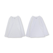 Unisex Kids Cotton Long-Sleeved Under Shirt White – Pack Of 2