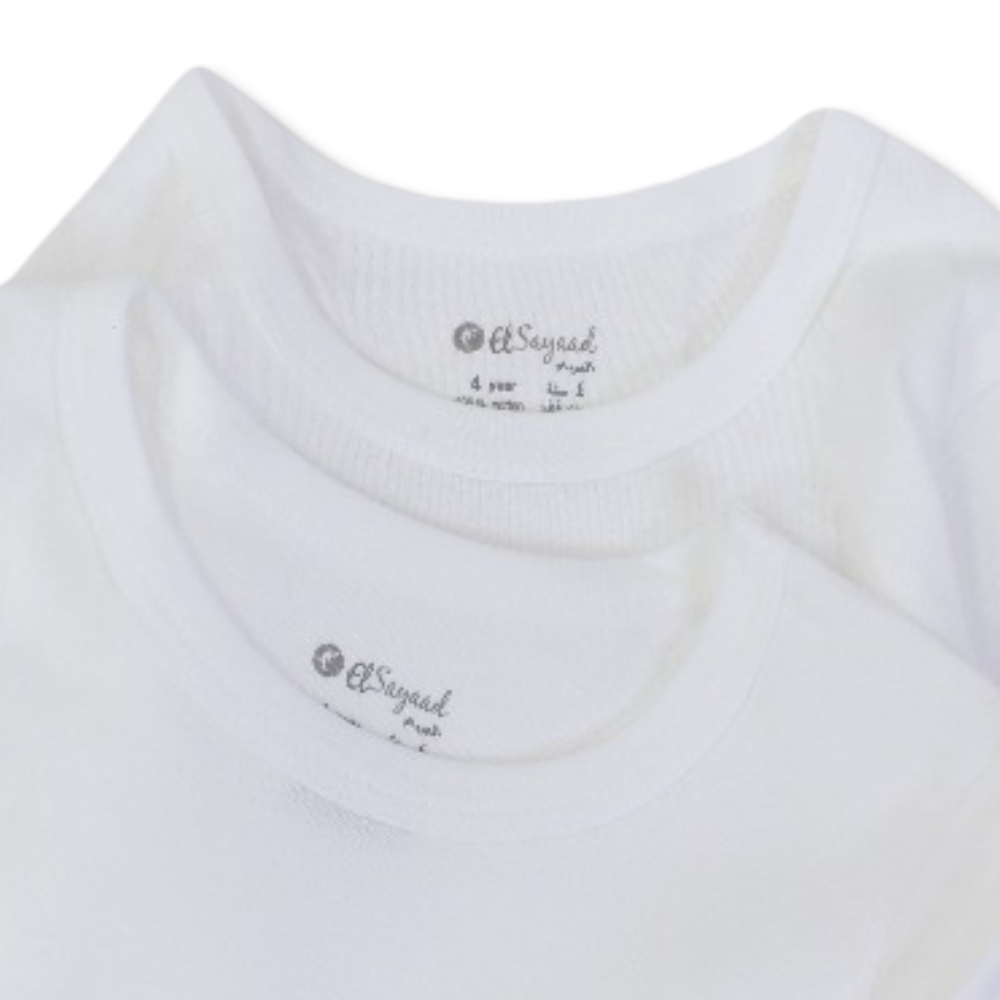 Unisex Kids Cotton Long-Sleeved Under Shirt White – Pack Of 2